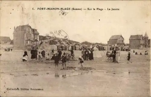 Ak Fort Mahon Plage Somme, sur la Plage, La Jacotte