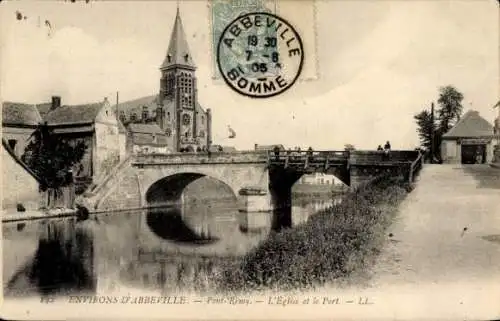 Ak Pont Remy Somme, Eglise, Port