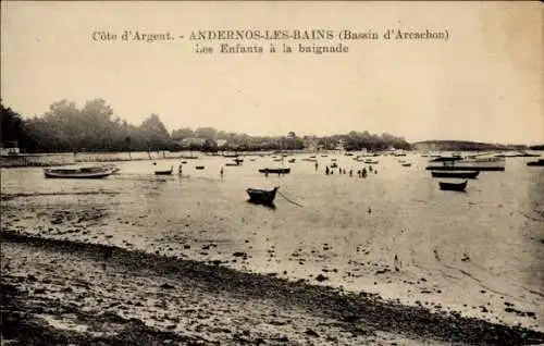 Ak Andernos les Bains Gironde, Les Enfants a la baignade