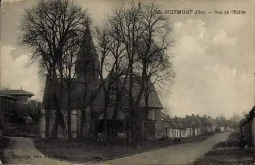 Ak Biermont Oise, Rue de l'Eglise