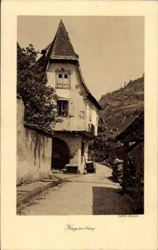 Ak Kaysersberg Haut Rhin, Une vielle maison, panier