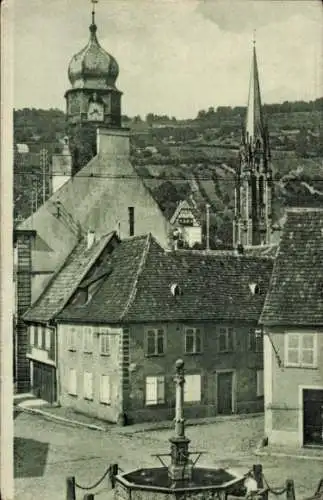 Ak Mutzig Alsace Bas Rhin, Rathaus, Kirche