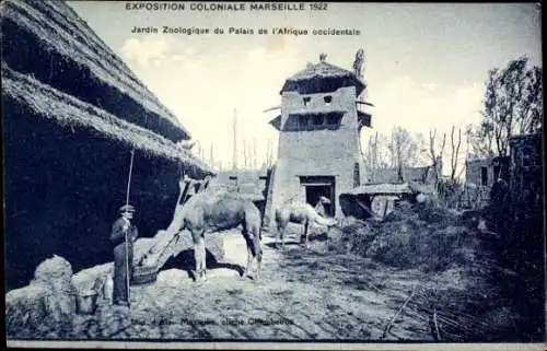 Ak Marseille Bouches du Rhône, Kolonialausstellung 1922, Zoologischer Garten des Palais de l'Afrique