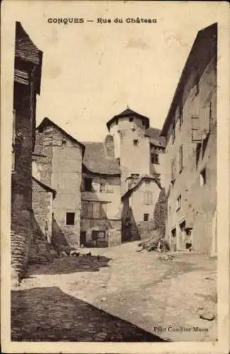 Ak Conques Aveyron, Rue de Château