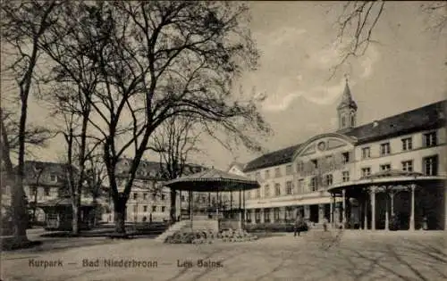 Ak Niederbronn les Bains Bad Niederbronn Elsass Bas Rhin, Kurpark