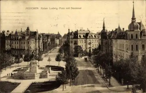 Ak München, Kaiser Ludwig-Platz, Denkmal