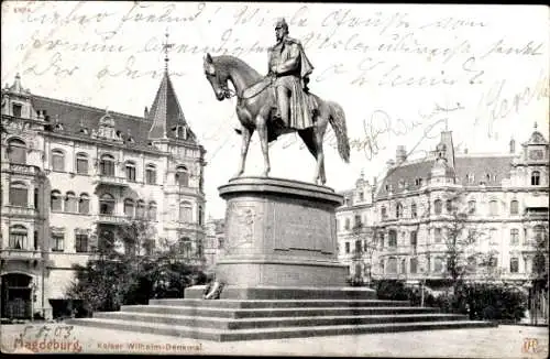 Ak Magdeburg an der Elbe, Kaiser Wilhelm Denkmal