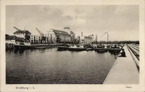 Ak Strasbourg Straßburg Elsass Bas Rhin, Hafen