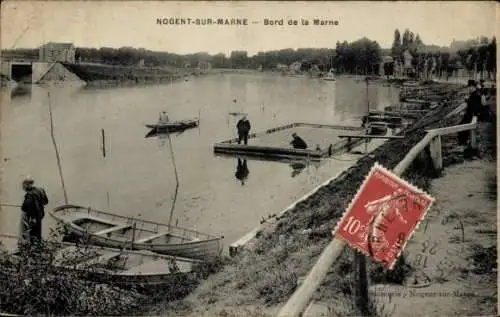 Ak Nogent sur Marne Val de Marne, Bord de la Marne