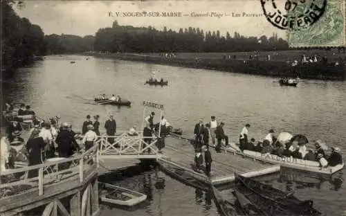 Ak Nogent sur Marne Val de Marne, Convert Plage, Les Passeurs