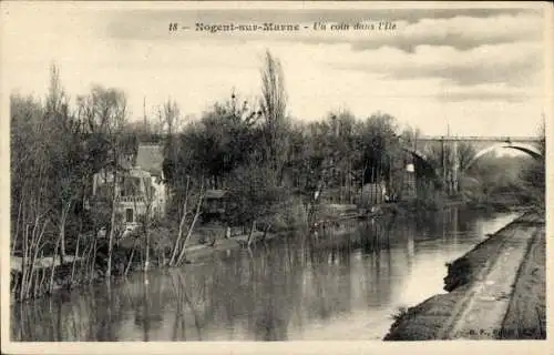 Ak Nogent sur Marne Val de Marne, Ile, Pont