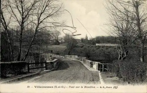 Ak Villecresnes Val-de-Marne, Pont sur le Reveillon