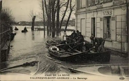 Ak Villeneuve Saint Georges Val de Marne, Le Sauvelage