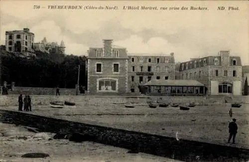 Ak Trébeurden Cotes d'Armor, L'Hotel Martret, vue prise de Rochers