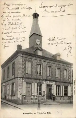 Ak Courville sur Eure Eure-et-Loir, Rathaus