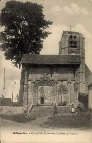 Ak Châteaudun Eure et Loir, Portail du Cimetiere St-Jean