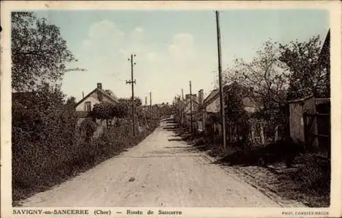 Ak Savigny und Sancerre Cher, Route de Sancerre