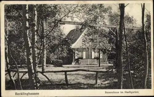 Ak Recklinghausen im Ruhrgebiet, Bauernhaus im Stadtgarten