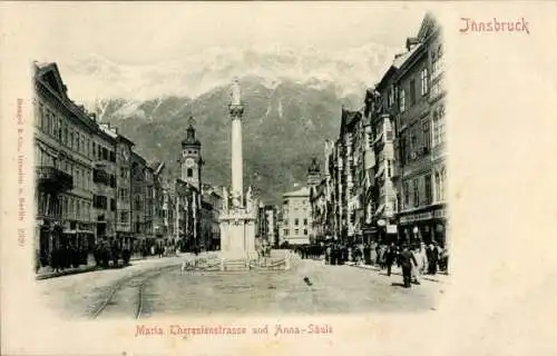 Ak Innsbruck in Tirol, Maria Theresien Straße und Anna Säule