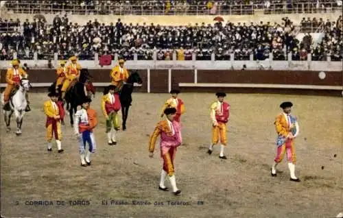 Ak Stierkampf, el Paseo, Entree des Toreros