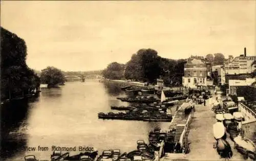 Ak Richmond upon Thames London England, Gesamtansicht, Brücke