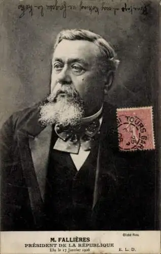 Ak Armand Fallieres, Präsident der Republik