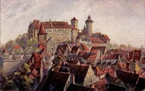 Künstler Ak Sollmann, Nürnberg, Burg von Süden gesehen