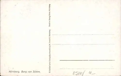 Künstler Ak Sollmann, Nürnberg, Burg von Süden gesehen