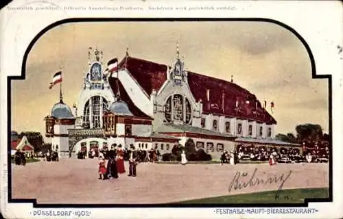 Ak Düsseldorf am Rhein, Industrie und Gewerbeausstellung 1902, Festhalle, Haupt-Bierrestaurant