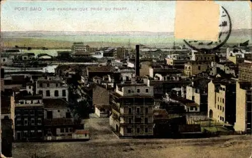 Ak Port Said Ägypten, Blick über die Stadt vom Leuchtturm aus, Wohnhäuser