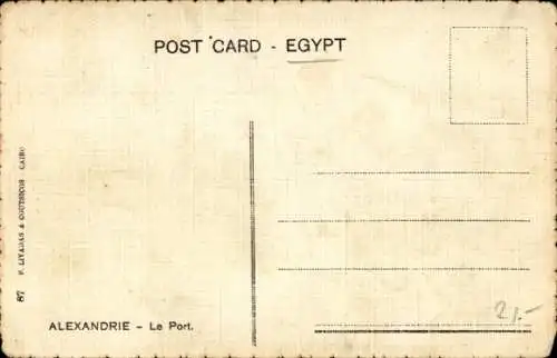 Ak Alexandria Ägypten, Hafenbild