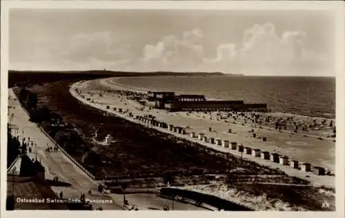 Ak Świnoujście Swinemünde Pommern, Strandpanorama