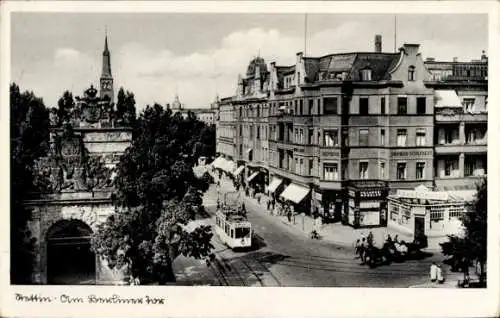 Ak Szczecin Stettin Pommern, Am Berliner Tor, Straßenbahn, Siemens