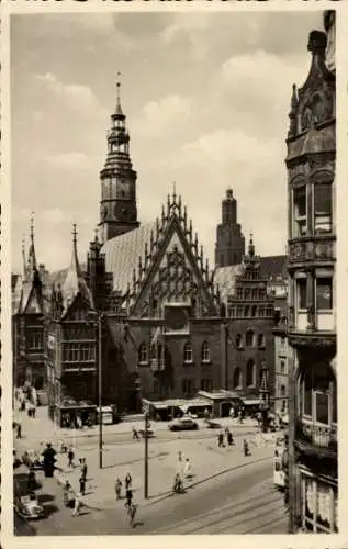 Ak Wrocław Breslau Schlesien, Rathaus