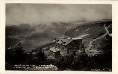 Foto Ak Špindlerův Mlýn Spindlermühle Riesengebirge Region Königgrätz, Labská bouda, Elbfallbaude