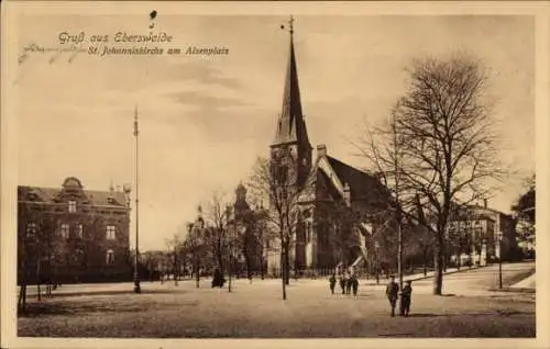 Ak Eberswalde in der Mark, Sankt-Johanniskirche, Alsenplatz