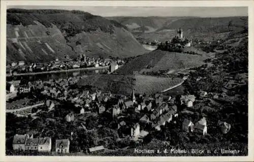 Ak Cochem an der Mosel, Gesamtansicht von der Umkehr