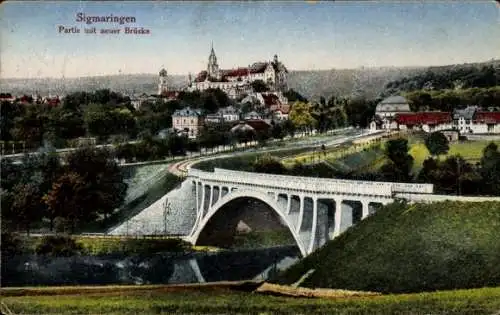 Ak Sigmaringen an der Donau Baden Württemberg, Partie mit neuer Brücke