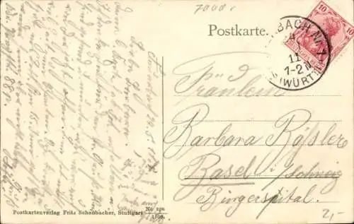 Ak Stuttgart in Württemberg, Gesamtansicht, Gedicht