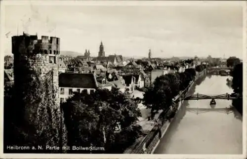 Ak Heilbronn am Neckar, Gesamtansicht, Bollwerkturm