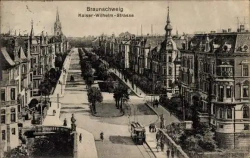 Ak Braunschweig in Niedersachsen, Kaiser Wilhelm Straße