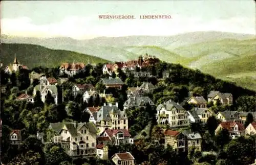 Ak Wernigerode im Harz, Gesamtansicht, Lindenberg