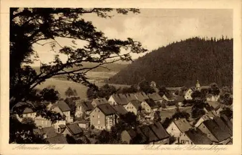 Ak Altenau Clausthal Zellerfeld im Oberharz, Gesamtansicht vom der Schützenklippe