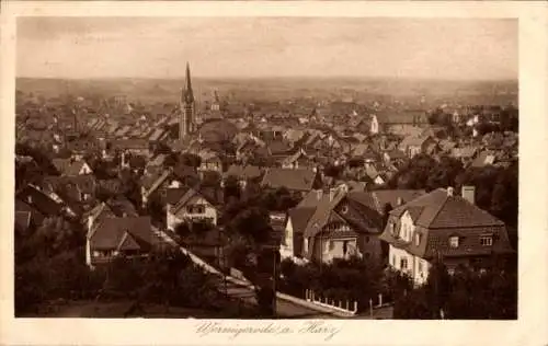 Ak Wernigerode im Harz, Totalansicht, Kirchturm