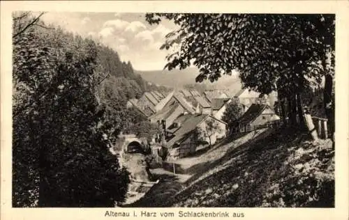 Ak Altenau Clausthal Zellerfeld im Oberharz, Teilansicht vom Schlackenbrink aus