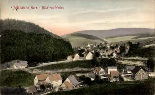 Ak Altenau Clausthal Zellerfeld im Oberharz, Gesamtansicht von Westen aus