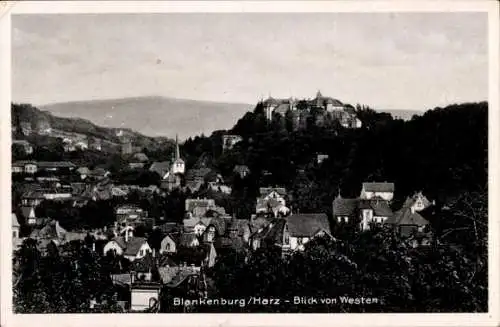 Ak Blankenburg am Harz, Blick von Westen, Schloss