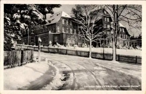 Ak Schierke Wernigerode im Harz, VWR-Hotel Heinrich Heine, Winter