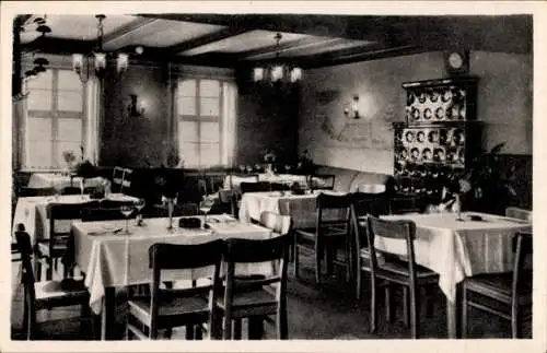 Ak Ilsenburg im Harz, Hotel zu den roten Forellen, Kaminecke im Restaurant