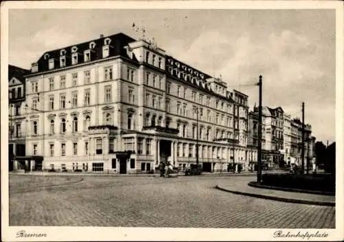 Ak Hansestadt Bremen, Bahnhofsplatz